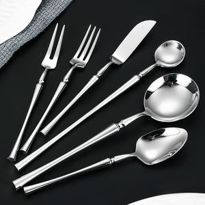 Ensemble de couverts en acier inoxydable 304 A02, manche ovale fin, vaisselle durable de style occidental pour mariage et usage adulte - Product Image 2