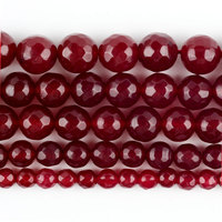 Perles en pierre naturelle AsVrai U, rubis facettés, calcédoine, jades, entretoises pour la fabrication de bijoux, bracelets et colliers faits main, 4-12mm, 15.5 pouces