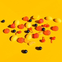 Cabochons plats en résine 3D en forme de gobelet à gâteau, fruits miniatures en PVC pour matériaux de fabrication artisanale et décoration DIY