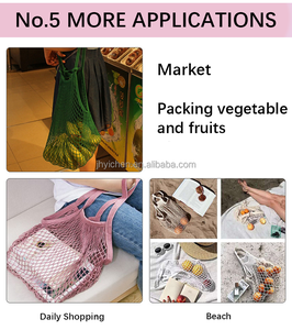 Xách tay Net hàng tạp hóa Túi tote Vai Túi sinh thái Hữu Cơ bông gấp Net lưới mua sắm túi - Product Image 6