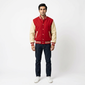FINER THREADS Fashion Varsity <b>Baseball</b> <b>Jacket</b> <b>Men</b> Oversize Customized Front Logo Breathable Stand Collar - Product Image 1