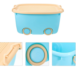 <b>Large</b> Flexible Plastic Storage Containers Wheels Handles Cute Macaron Color Kids Toys Storage Boxes <b>Bins</b> Injection Rectangle - Product Image 2