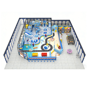 Aire de jeux intérieure sur le thème de l'océan avec piscine à balles, toboggan et piste de course pour enfants, centre de divertissement scolaire - Product Image 2