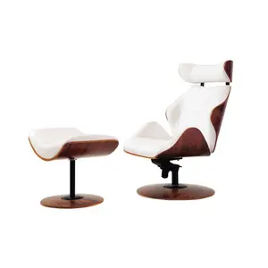 Modern ofis accent döner sandalye eğlence tasarımcı deri recliner sandalye