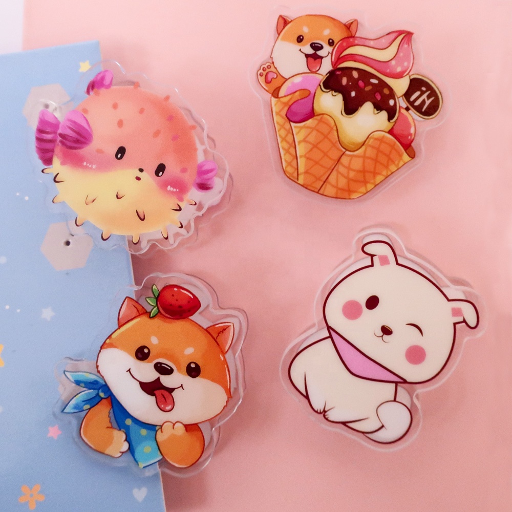 Kawaii Мультфильм Аниме пользовательский фото печать акриловая эпоксидная бумага книжный зажим