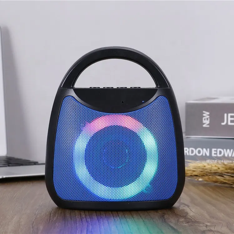 High quality Smart blue tooth RGB speaker wireless bass phone outdoor portable music player tf card mini handle speakers