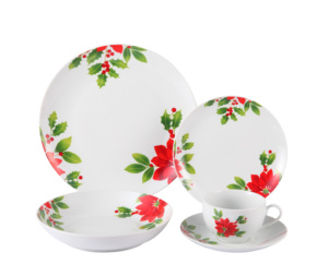 Ensemble de table de noël en céramique, service de table de bonne qualité, pas cher, Oem et Odm avec prise, assiette en porcelaine, livraison gratuite - Product Image 4