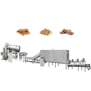 Sesame Peanut Candy Bar Membentuk dan Memotong Mesin Sereal Energi Nougat Muesli Protein Bar Lini Produksi