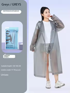 Chubasquero PE desechable impermeable alargado de espesor para adultos para hombres, mujeres, niños, emergencia, senderismo al aire libre, equitación, Camping - Product Image 3