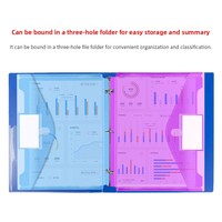Carpeta de Archivo Transparente A4 con 3 Anillas, Cierre de Velcro, Carpeta de Documentos Impermeable con Bolsillo para Etiquetas