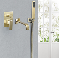 Robinet de douche mural en acier inoxydable et laiton à poignée unique avec cartouche céramique, style moderne