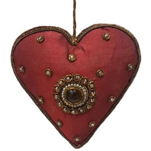 Adorno de pared de terciopelo hecho a mano con bordado tradicional Zari, de alta calidad, encantador adorno rojo para decoración del hogar. - Product Image 1