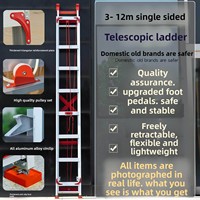 Échelle télescopique industrielle EN131 en alliage d'aluminium, pour ingénierie, usage domestique, pliante, simple face, droite, 6m, charge 150kg