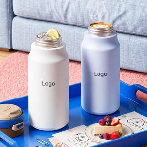Stainless Steel Vacuum Insulated Bottle 600ml Minimalist Design Dual <b>Straw</b> Tumbler for Travel <b>with</b> Lid - Product Image 4
