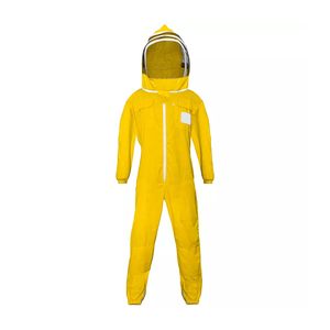 Combinaison d'apiculture HULAR INTERNATIONAL OEM jaune avec capuche, écran facial en maille, fermeture éclair intégrale, unisexe, respirante, légère et protectrice - Product Image 1
