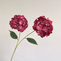 Bunga Hydrangea Buatan HGA, Bunga Hydrangea Sutra Realistis Tangkai Tunggal untuk Pajangan Komersial Dekorasi Ruang Tamu Grosir