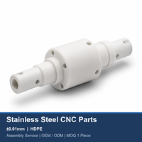 Pièces CNC en acier inoxydable à tolérance stricte OEM, adaptateur d'axe d'union rotative, service d'assemblage HDPE, usinage CNC pour machines