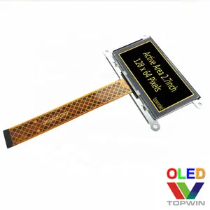 TOP WIN 2.7'' 2.7inch 2.7 Inch Iron Frame 128x64 Resolution 16 Grayscale 30 Pin Oled Display UG-2864ASYDT01 Long Fpc Cable