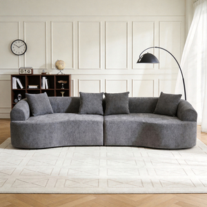 Sealed Vacuum Roll Arc Modular Curved <b>Sofa</b> Custom Sizes Premium Weave Fabric Lounge Couch Boneless <b>Foam</b> Compact Packaging - Product Image 1