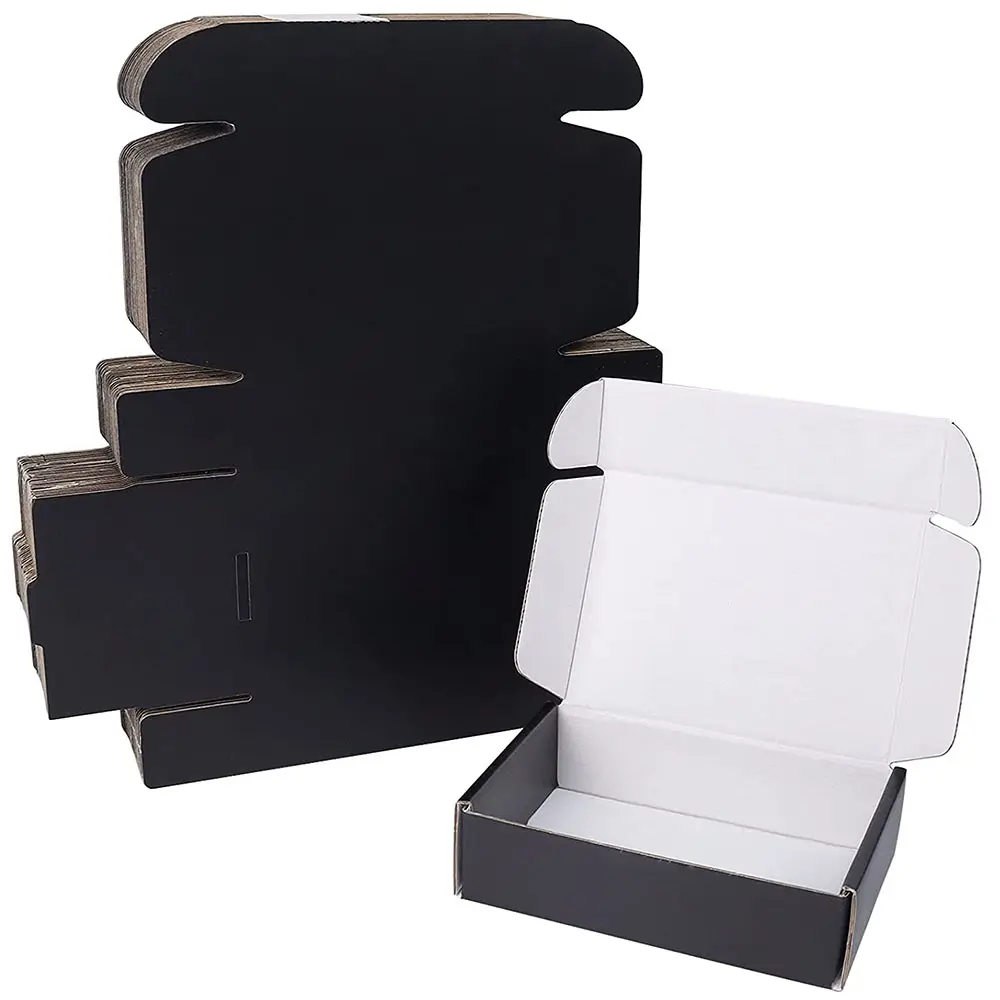 Corrugated Packaging Box Mailers Shipping Black Recyclable Cardboard Small Gift Mailer Black Shipping Boxes For Small Business