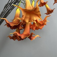 Fleur artificielle en PU au toucher réel, trompette d'ange, Datura, longue tige, fleur artificielle suspendue, arrangement floral, décoration de mariage