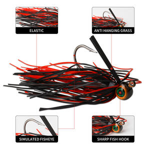 Bearded Man Skirt <b>Lure</b> 10g Jig Hook Bass <b>Fishing</b> Bottom Bait Lead Head Anti Snag Weed Protector - Product Image 4