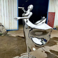 Sculpture de danseuse de ballet en acier inoxydable, statue pour école de danse, décoration extérieure pour jardin, exposition commerciale