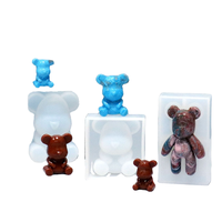 Moldes de Resina Epoxi de Cristal, Múltiples Moldes de Silicona 3D, Oso, Geometría, Animal, Unicornio, Conejo de la Suerte, Suministros para Decoración de Pasteles