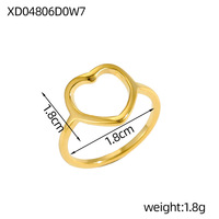 Bague en acier inoxydable ajourée en forme de cœur, best-seller transfrontalier, pour femme, bague de couple de niche, forme géométrique