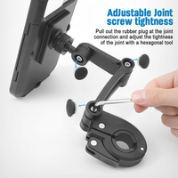Support de téléphone portable étanche pour moto, en matériau ABS, fixation flexible pour vélo électrique et voiture