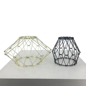 吊灯灯罩框架套装定制铁丝框架灯罩用于餐桌落地灯工业金属可折叠KD现代