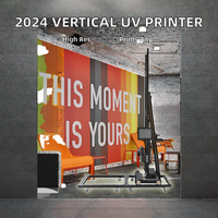 Printer UV Inkjet Vertikal Termurah untuk Bahan Flex, Mesin Cetak Langsung di Dinding Portabel Otomatis Penuh