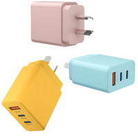 Aangepaste PD 50W EU/US/AU/UK stekker QC3.0 USB Type-C dubbele poort snellader met OVP/OCP/OTP bescherming voor oordopjes en camera