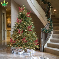 Noël paillettes feuilles choix feuille artificielle longue tige rouge or Branches florales arbre de noël vacances mariage nouvel an bricolage décor