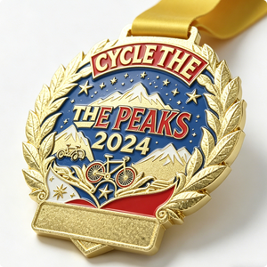 Custom Zinc Alloy 3D Sports Medals Enamel-filled Laser Engraved with Nameplates Ribbons for National Day Fashion Occasions. - Product Image 2