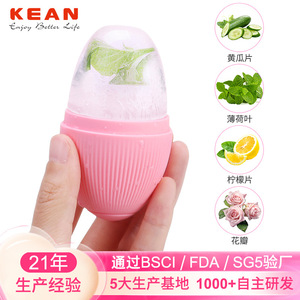 <b>Silicone</b> Face Ice Compress Mold Mint Green Cooling Massage <b>Tool</b> For Facial Pore Shrinking - Product Image 5