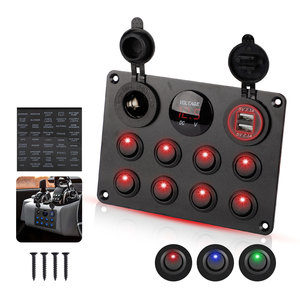 12-24V <b>Switch</b> Panel Dual <b>USB</b> Charger Waterproof Digital LED Combination For RV Electrical Systems - Product Image 1