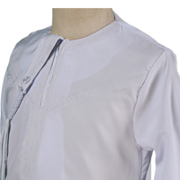 Qamis blanc uni pour garçons, style Oman, thobe pour enfants avec pantalon, polyester durable, anti-rétrécissement, tailles 30-52 pour enfants musulmans
