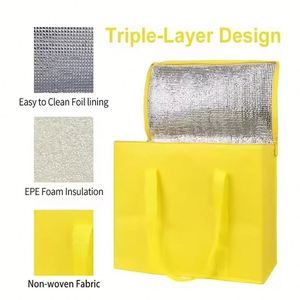Bolsa Térmica Moderna de Gran Capacidad, Aislada, de Tela No Tejida, con Cierre de Cremallera, Panel Solar, Impermeable, para Entrega de Alimentos y Camping - Product Image 3