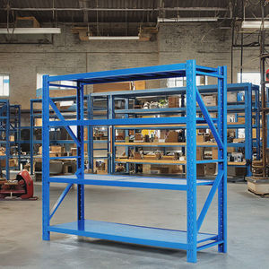 쉬운 조립 녹방지 멀티 4 레이어 창고 선반 중형 듀티 랙 스틸 선반 보관 랙 차고 선반 - Product Image 4