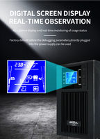 UPS Online Monofásico de 1kVA para Ordenador, Onda Sinusoidal Pura, Tiempo de Conversión de 0ms, 50/60 Hz, Fuente de Alimentación con Batería de Plomo-Ácido, AVR