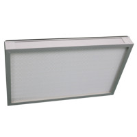 Filtre à air pour salle blanche, média plissé en fibre de verre, cadre en aluminium