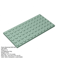 Gobricks - Placas de Construcción al por Mayor en Stock, Piezas de Ladrillos GDS-526 Compatibles con Bloques de Construcción LDD 3028, Placas Base de 6 x 12