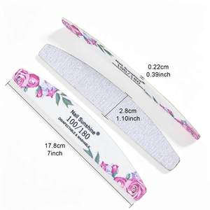 ZHI JIA Limas de Uñas de Madera de Alta Calidad, Lima de Uñas <span class=keywords><strong>Rosa</strong></span> Media Luna 100/180, Tiras de Pulido de Madera de Esmeril - Product Image 5