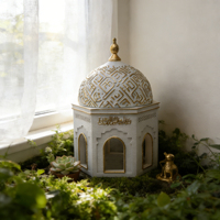 Décoration de bureau de mosquée blanche, porte-bougie chauffe-plat, décoration de la maison pour le Ramadan, Eid Al-Fitr, ornements pour cadeaux islamiques
