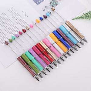 Prix usine 09 Stylos à bille en métal personnalisables DIY uniques avec espaceur et perles, 77 couleurs de perles en plastique pour stylos à perles - Product Image 2