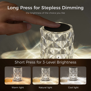 Lámpara de Escritorio Romántica Moderna para Interiores con Rosa de 16 Colores Cambiantes RGB, Lámpara de Mesa Decorativa Táctil Recargable por USB con Luces Nocturnas <span class=keywords><strong>LED</strong></span> de Cristal - Product Image 2