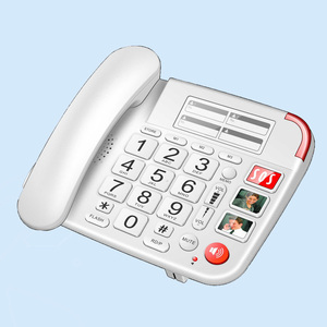 Pour les <span class=keywords><strong>personnes</strong></span> âgées 3 souvenirs à touche unique Mode de numérotation impulsion/tonalité Compatible musique en attente téléphone filaire de bureau - Product Image 1