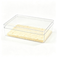 Boîte à gâteau rectangulaire en plastique PS transparent épaissi de qualité alimentaire, empilable, pour l'emballage alimentaire de boulangerie à domicile et le stockage de mousses et pâtisseries