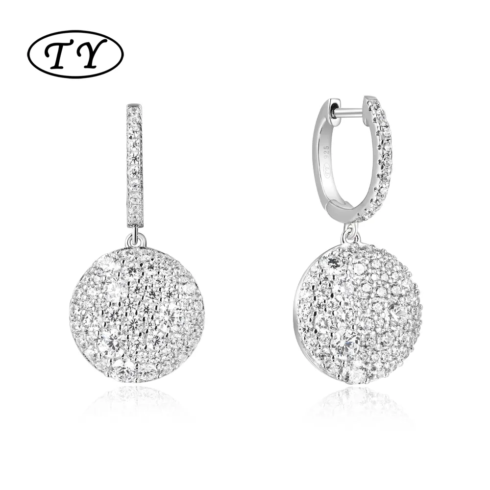 TY Jewelry Charm Mature Special Design Bule Zirconia Ladies Wholesale Wedding 925 Silver Necklace Earrings Jewelry Set